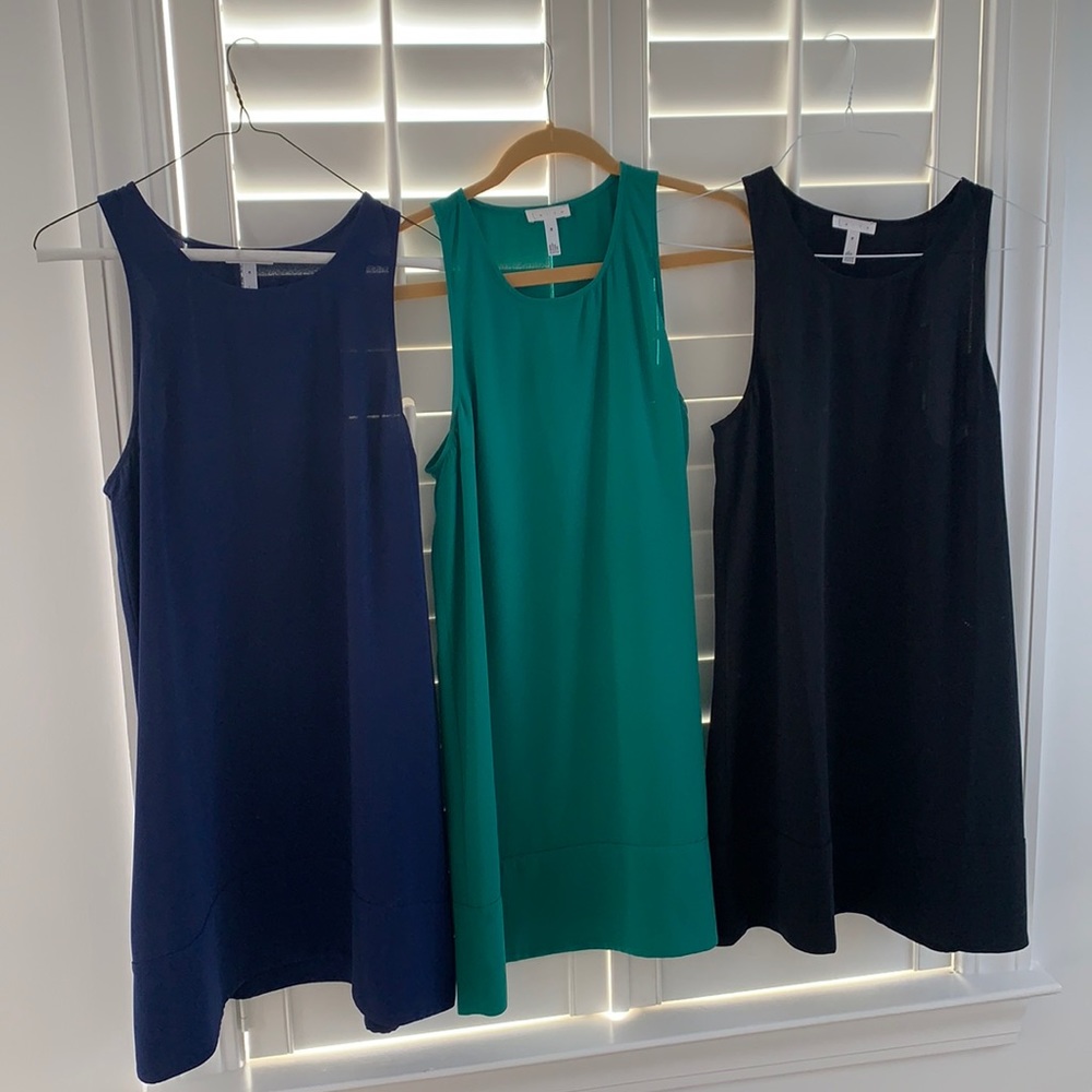 Leith bundle size medium. Racer back shift adorable dresses. Blue, green, black